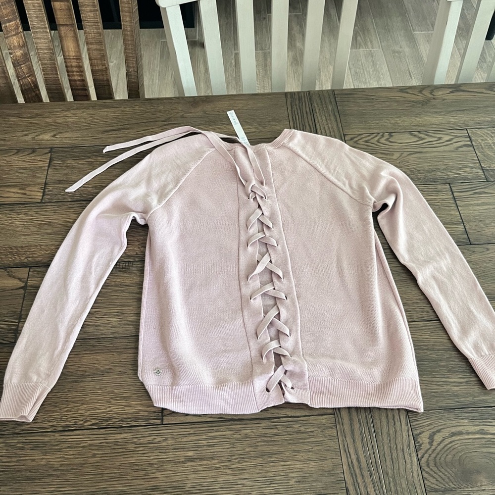 Lululemon lace up sweater pink- 6